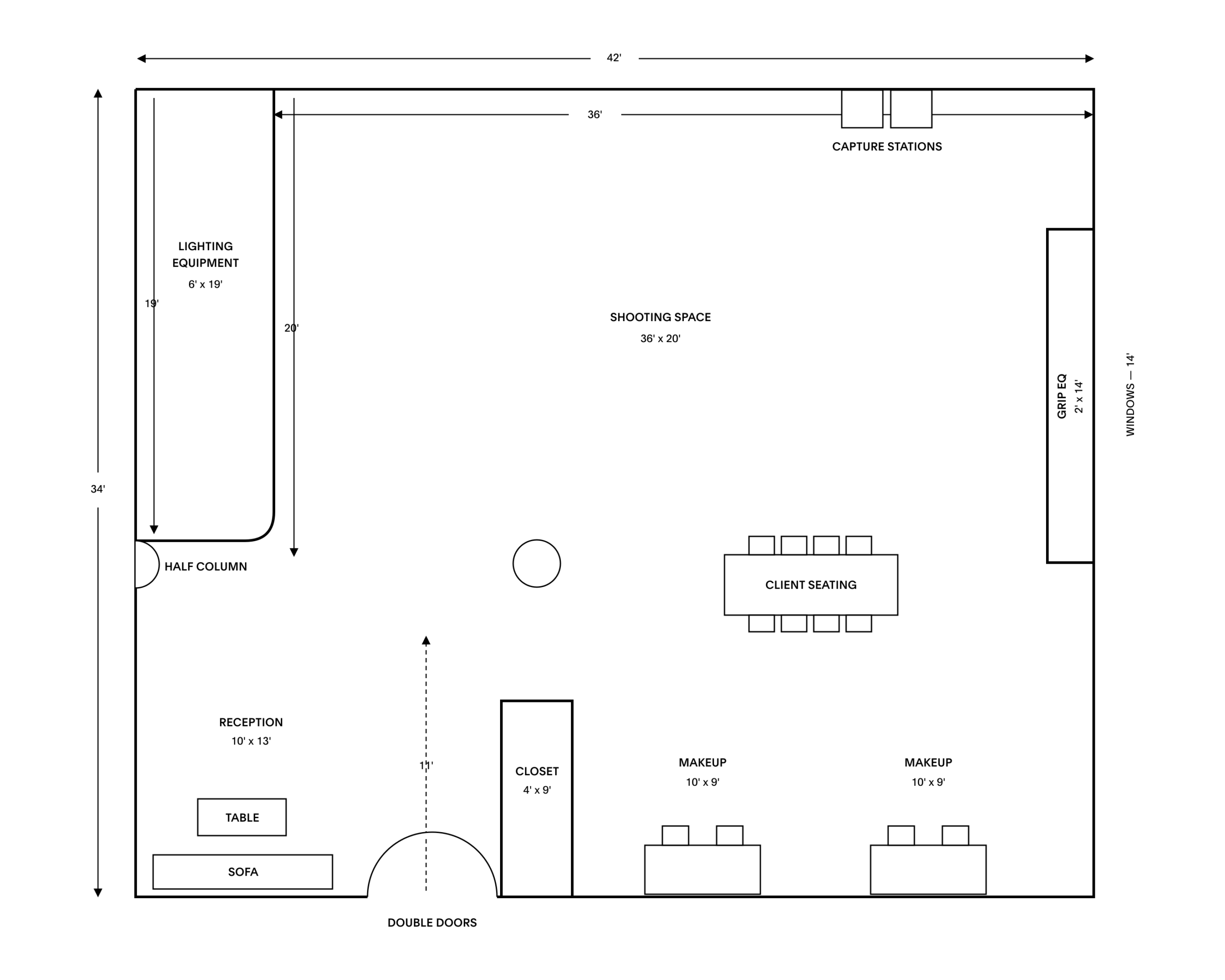 Studio 1 Floorplan