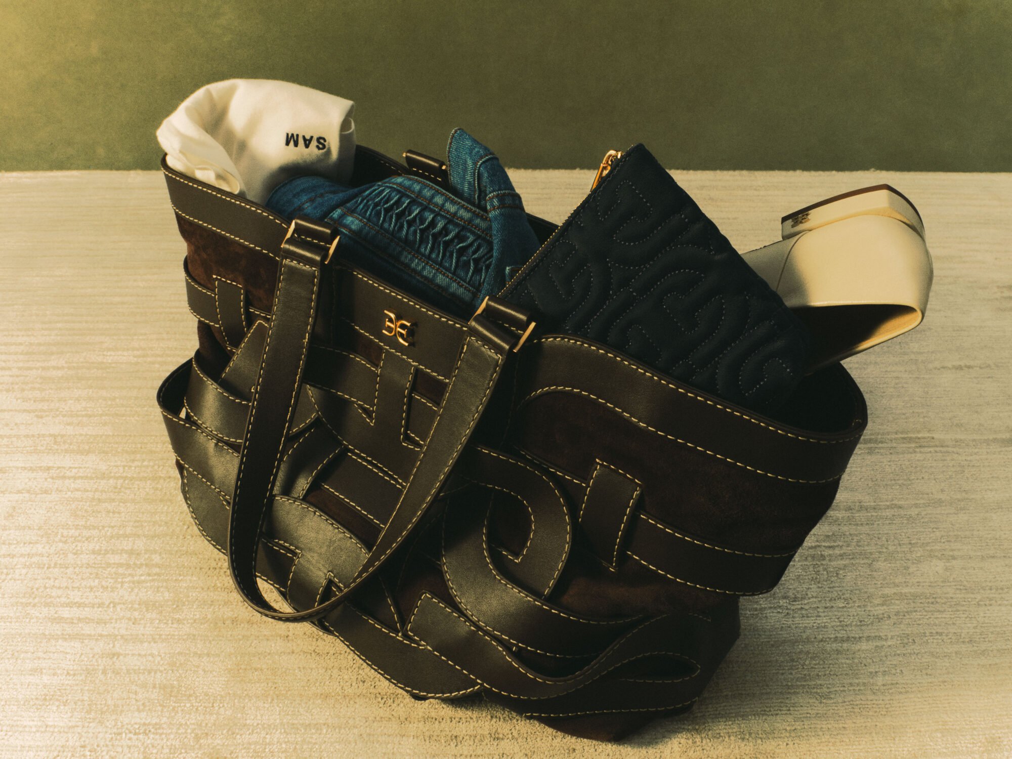 Se F24 1 Still Life Bay Large Shopper Tote Cafe Noir Kacey Modern Ivory 0434