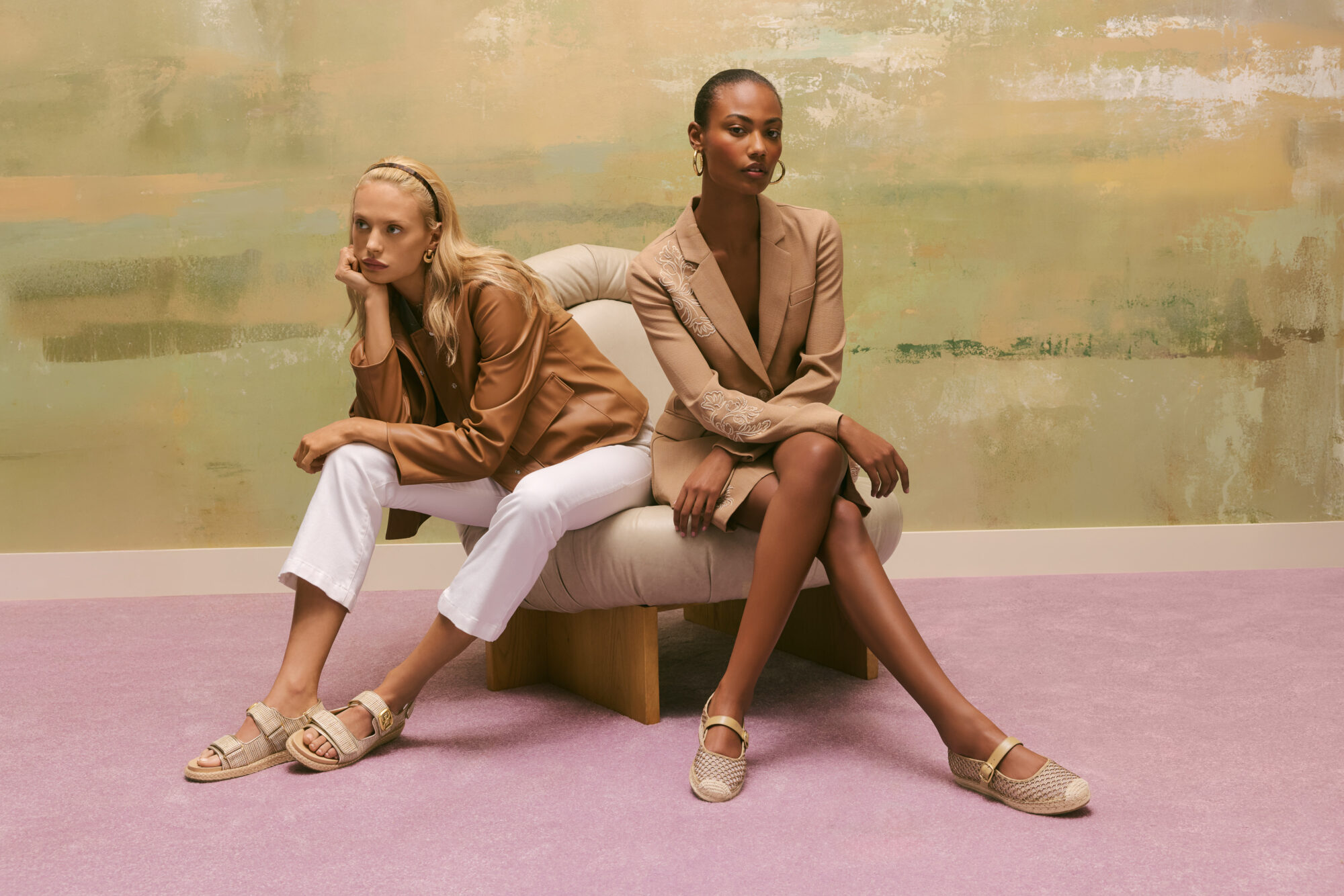 Se Ss25 1 Om Mackiemesh Brushedgold Cyprustan Arlo Natural Multi Sertw Blazer Short Jacket Top Belt Jean Bag 830