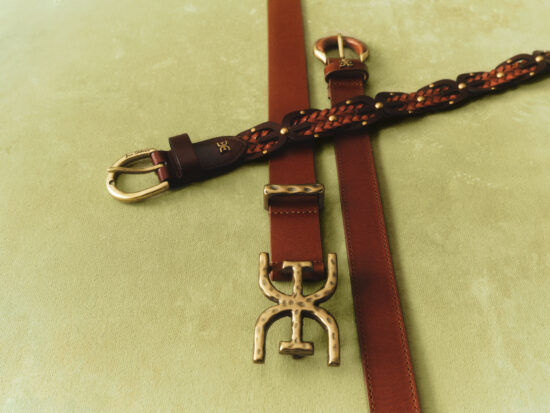 Se Ss25 1 Still Logo Belt Lt Brown Inlay Belt Tan Braided Belt Multi Brown 328