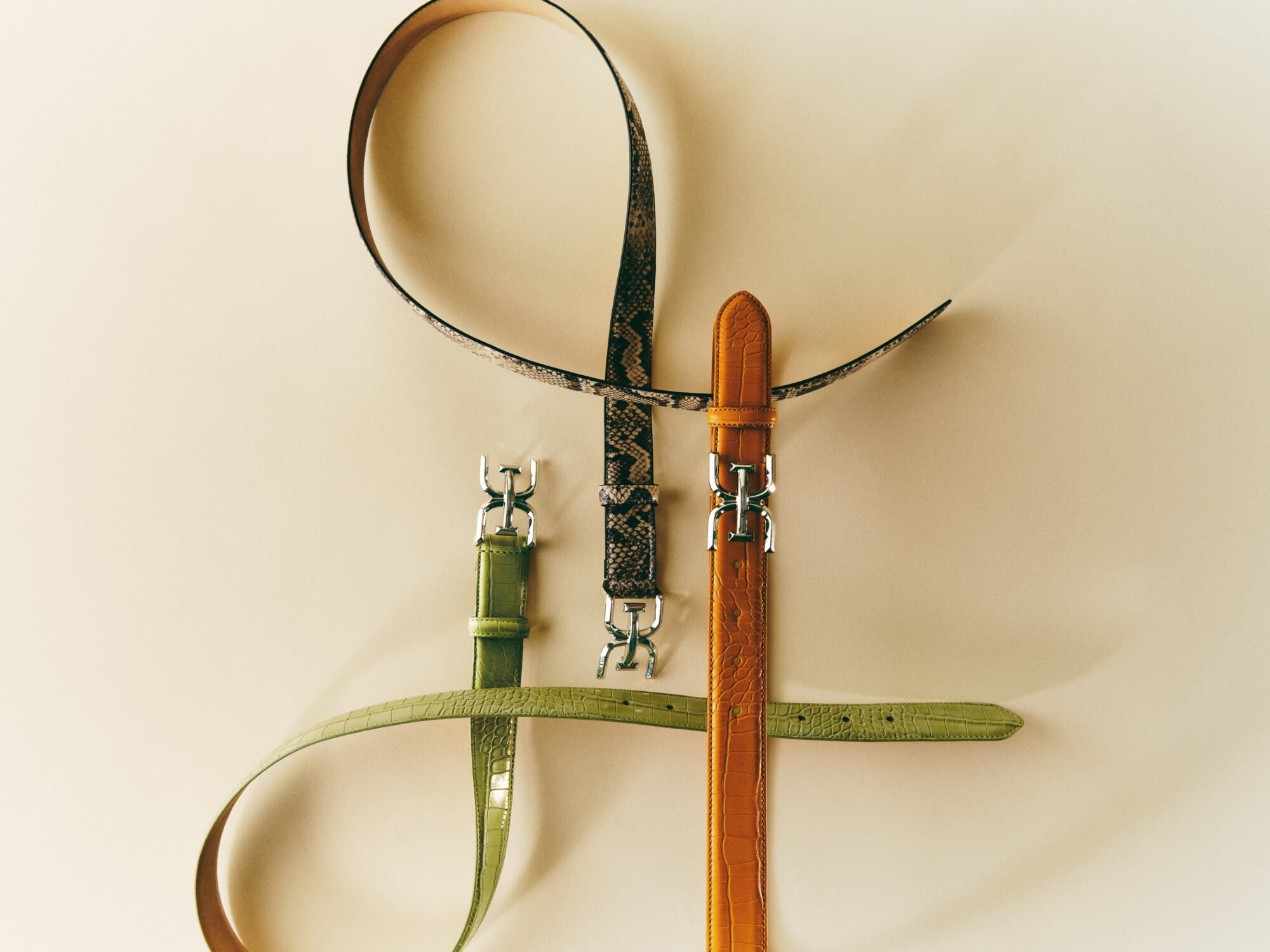 Se Ss25 1 Still Logo Belt Off White Snake Logo Belt Lt Green Croco Logo Belt Mustard Croc 030 Hero