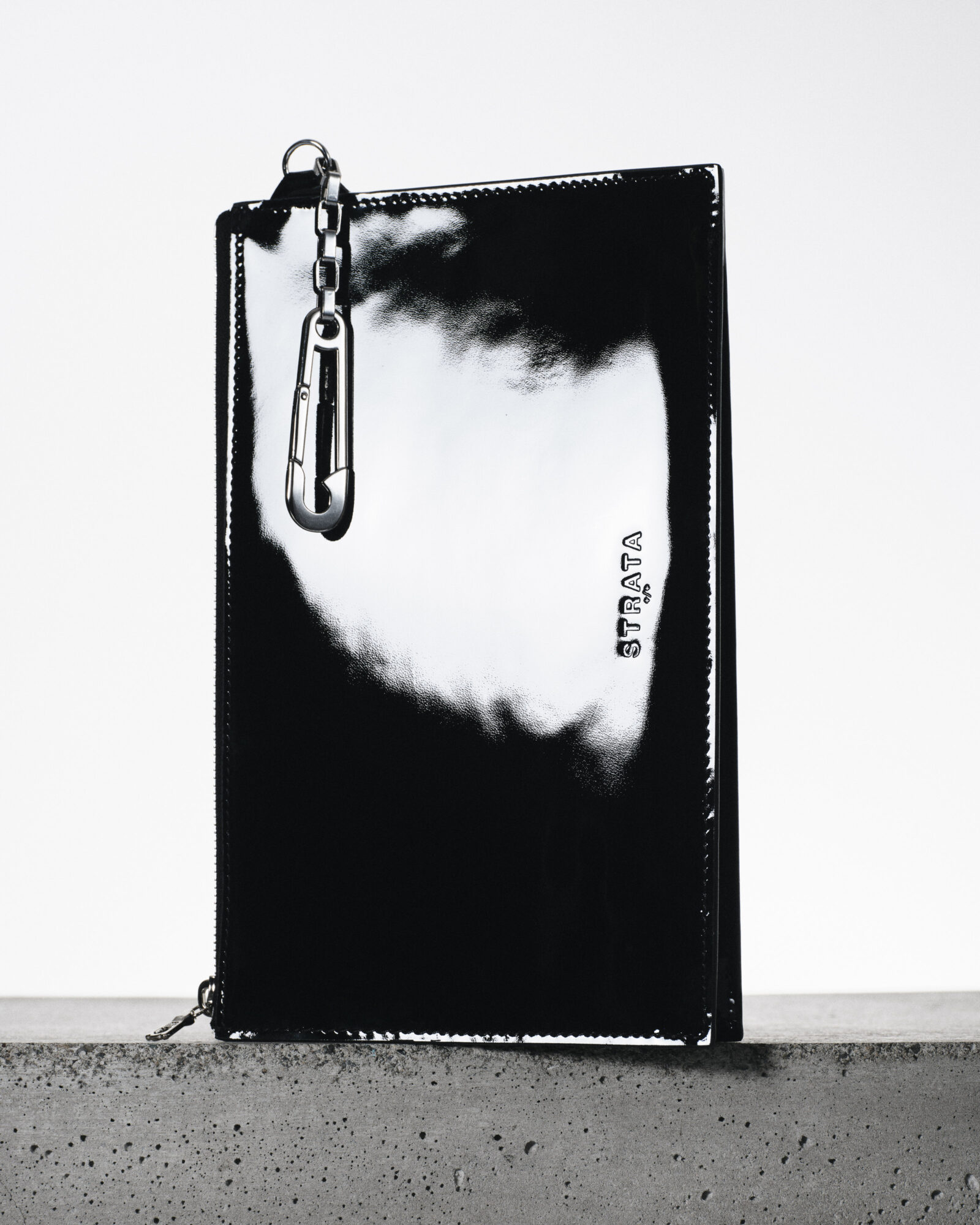 Strata Creative Zip Leather Clutch Patent Leather 368