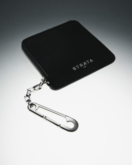 Strata Creative Zip Leather Wallet Black 064