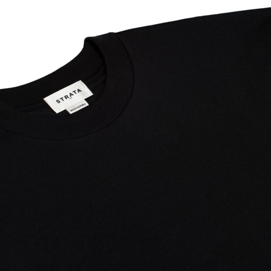 Strata Flat Tour Tee Black 101 Neckline